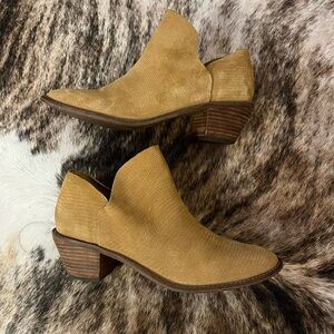 Embossed Kelsi Dagger Brooklyn real leather suede ankle boots